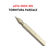 Asta quadra inox 304 con tornitura parziale 10mm — per girarrosto Cadore e Cortina RZeta