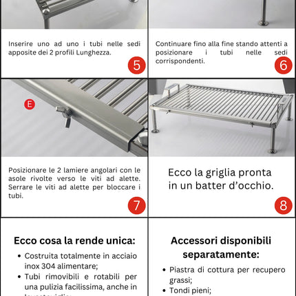 Griglia Inox Smontabile | K2 - RZeta 
