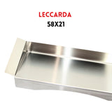 Leccarda golosa inox 304 58x21 cm — profilo a V per raccolta grassi girarrosto RZeta
