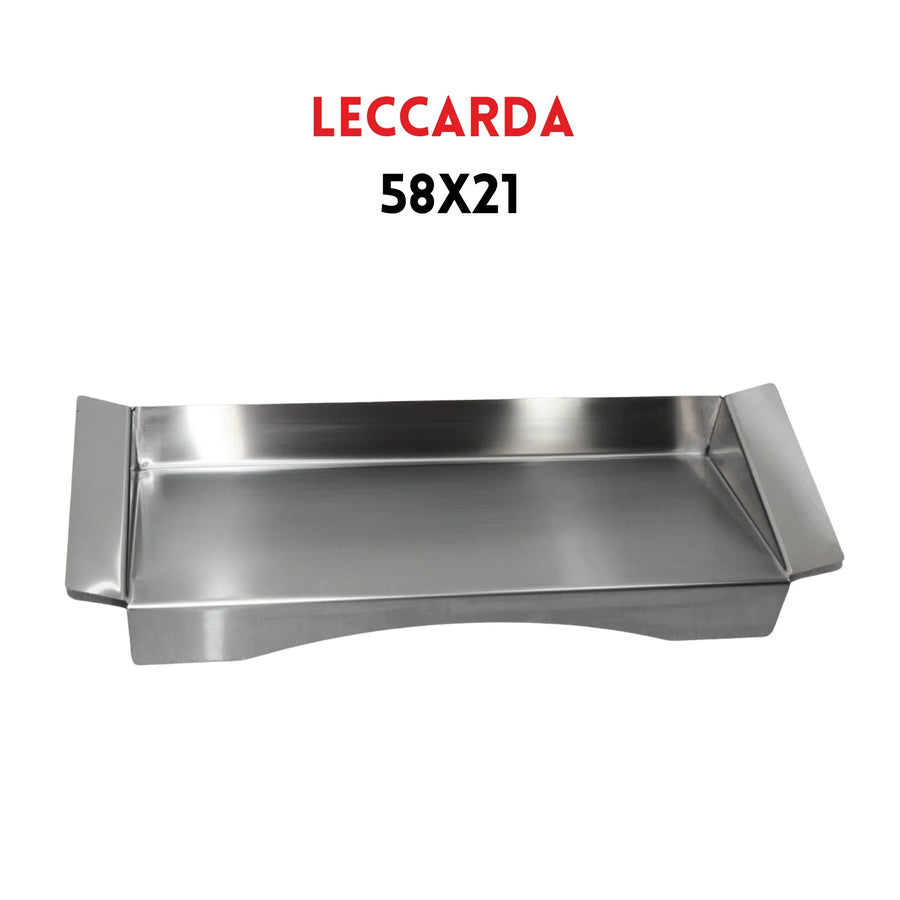 Leccarda golosa inox 304 58x21 cm per girarrosto Echo e MiniCadore RZeta — raccogligrassi a V