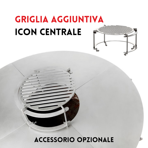 Griglia aggiuntiva opzionale in inox per BBQ Clementi Icon — accessorio per cottura su due livelli