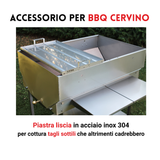 Piastra liscia in acciaio inox 304 per BBQ cervino, ideale per tagli sottili