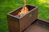 Texture acciaio corten BBQ Clementi Flipper — patina bronzata ossidazione naturale protettiva