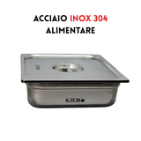 Vassoio in acciaio inox 304 alimentare con coperchio e foro, ideale per cucina professionale e privata